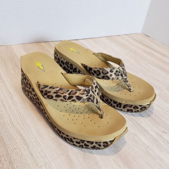 Volatile Leopard Print Wedge Platform Slide Sandals Women’s Size 8 - Picture 8 of 8